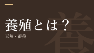 養殖とは？｜天然・蓄養・完全養殖の違い